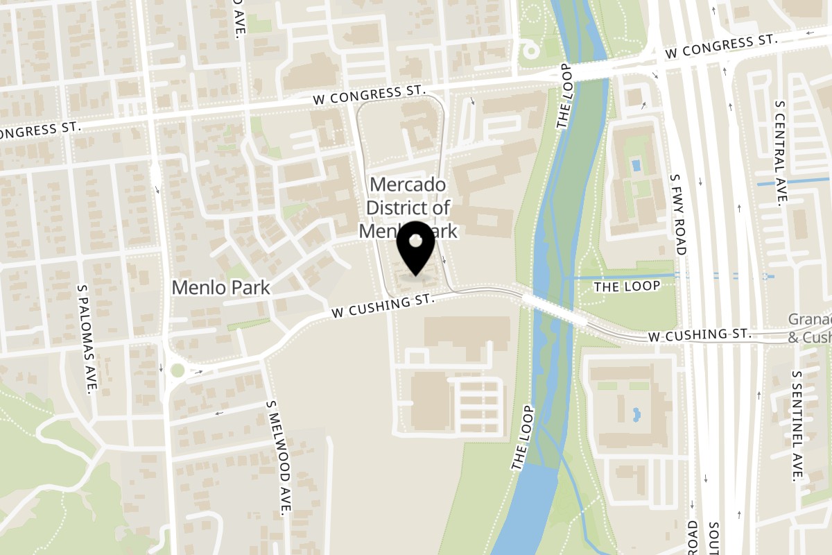 Map showing the location of Rollies Mexican Patio Rollies West on 267 South Avenida del Convento #4 in Tucson
